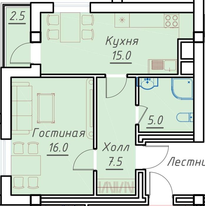 Продается 1 ком квартира, ЖК Дархан Резиденс, ор-р:Гранд Капитал, 46м²