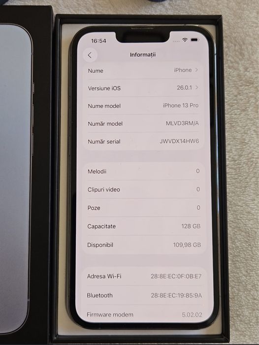 iPhone 13 Pro, Sierra Blue, 128 Gb, FULL BOX, CA NOU