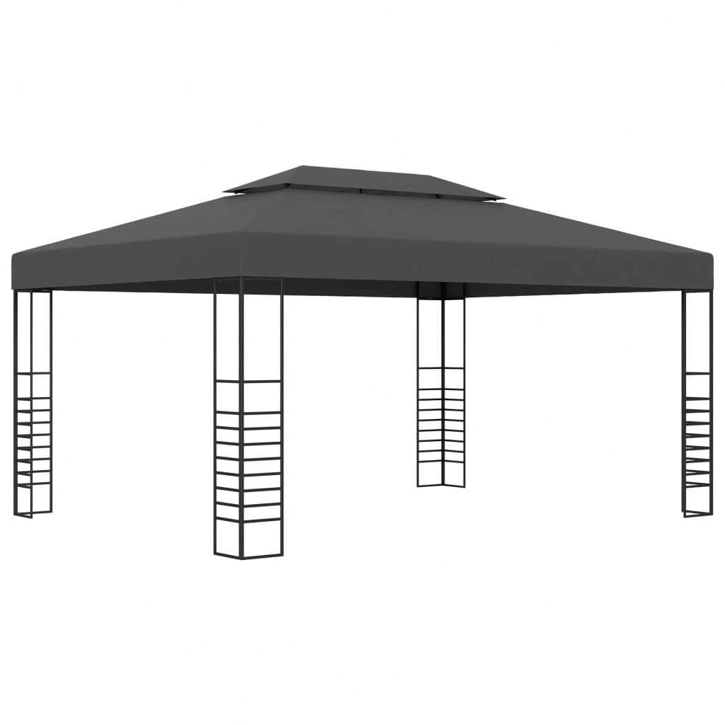Pavilion/Foisor/Cort pentru gradina/terasa cu acoperiș dublu 4×3 m Gri