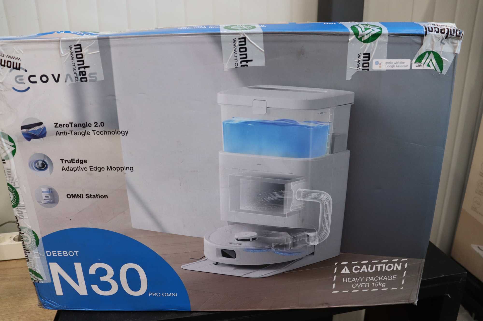Прахосмукачка робот ECOVACS N30 Pro OMNI, моп с гореща вода, сушене