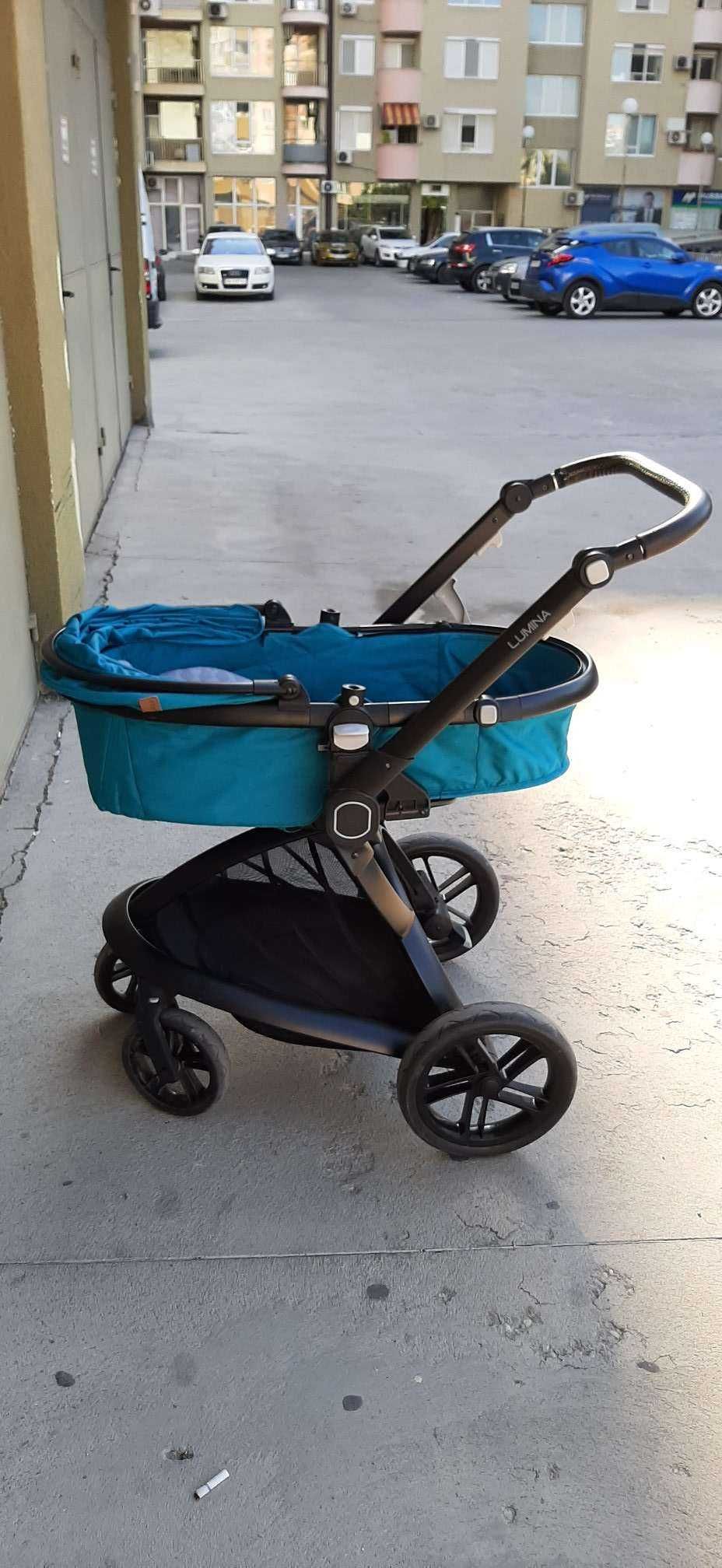 Бебешка количка 3 в 1 Lorelli LUMINA DARK BLUE