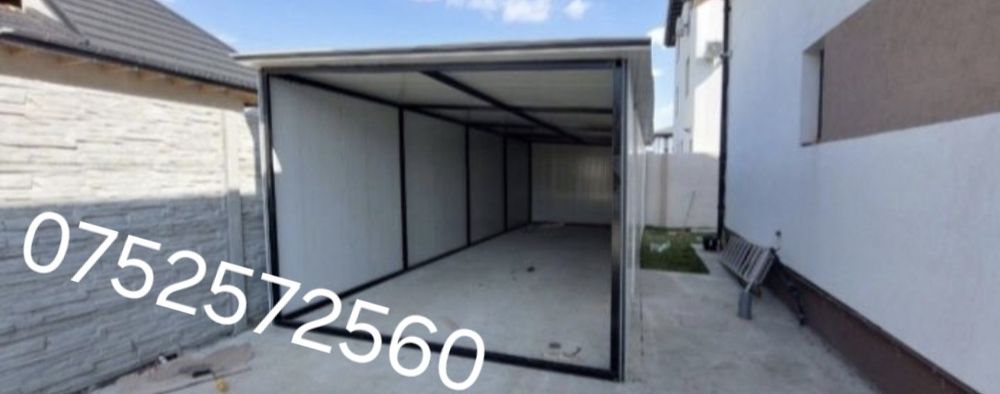 Garaje pe structuri metalice învelite cu panou senwis