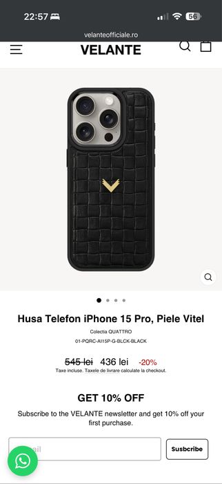 Husa Iphone 15 pro Velante piele de vitel!!