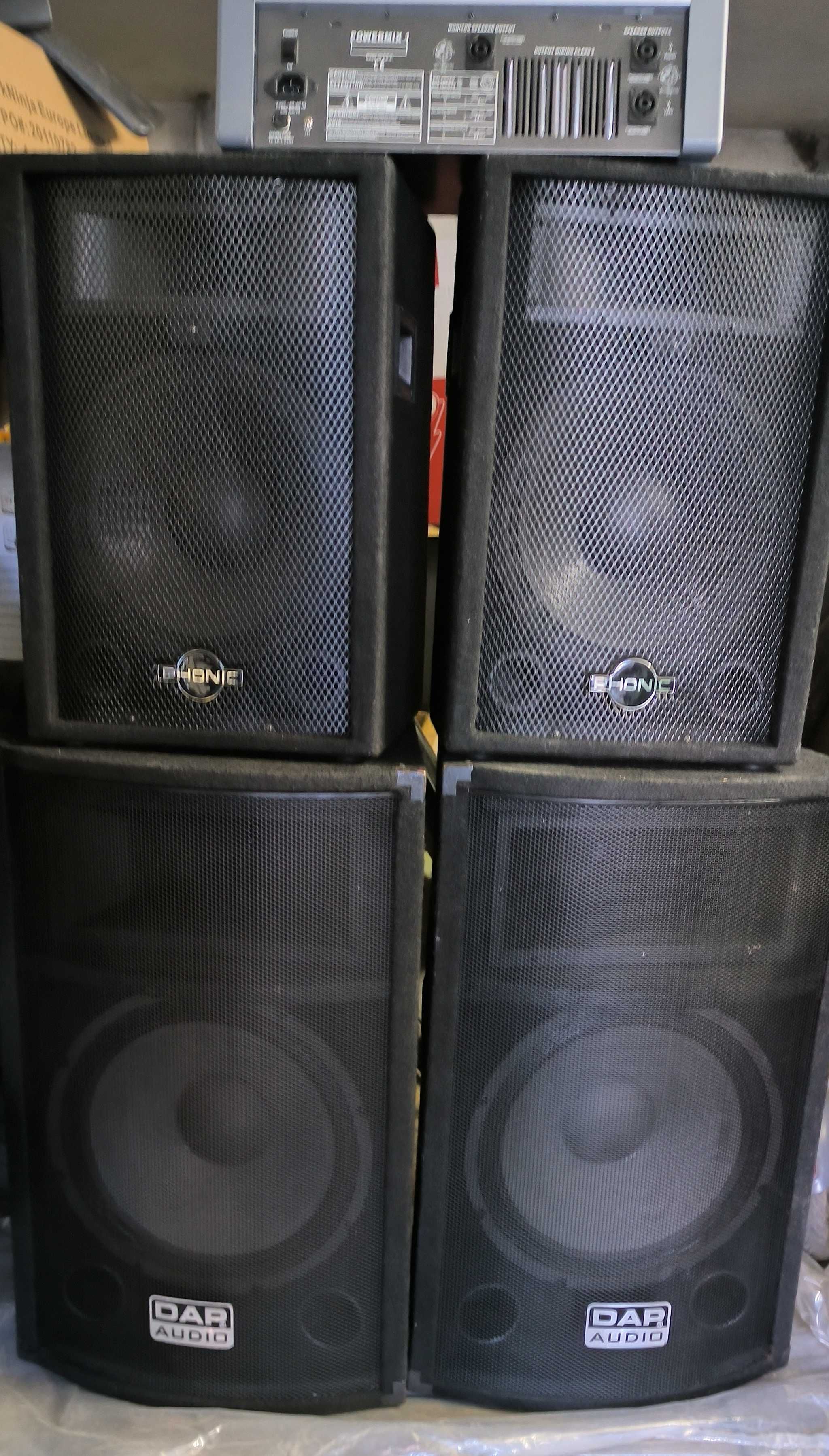 Колони 15"+ 12"+усилвател !