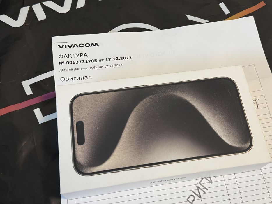 КАТО НОВ 256GB iPhone 15 Pro Гаранция от Vivacom до 2025г. Natural