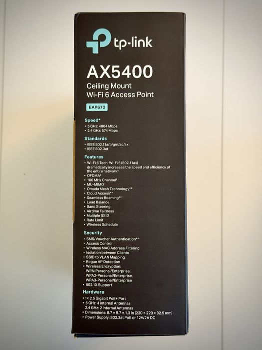 2x Access Point Wi-Fi 6 TP-Link Omada EAP670 AX5400 -Garantie Oct 2027