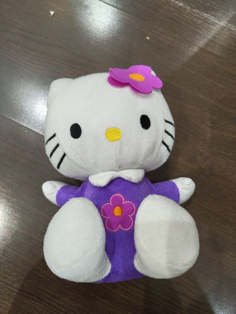 Jucărie plus hello kitty cu floare mov 20 cm vintage