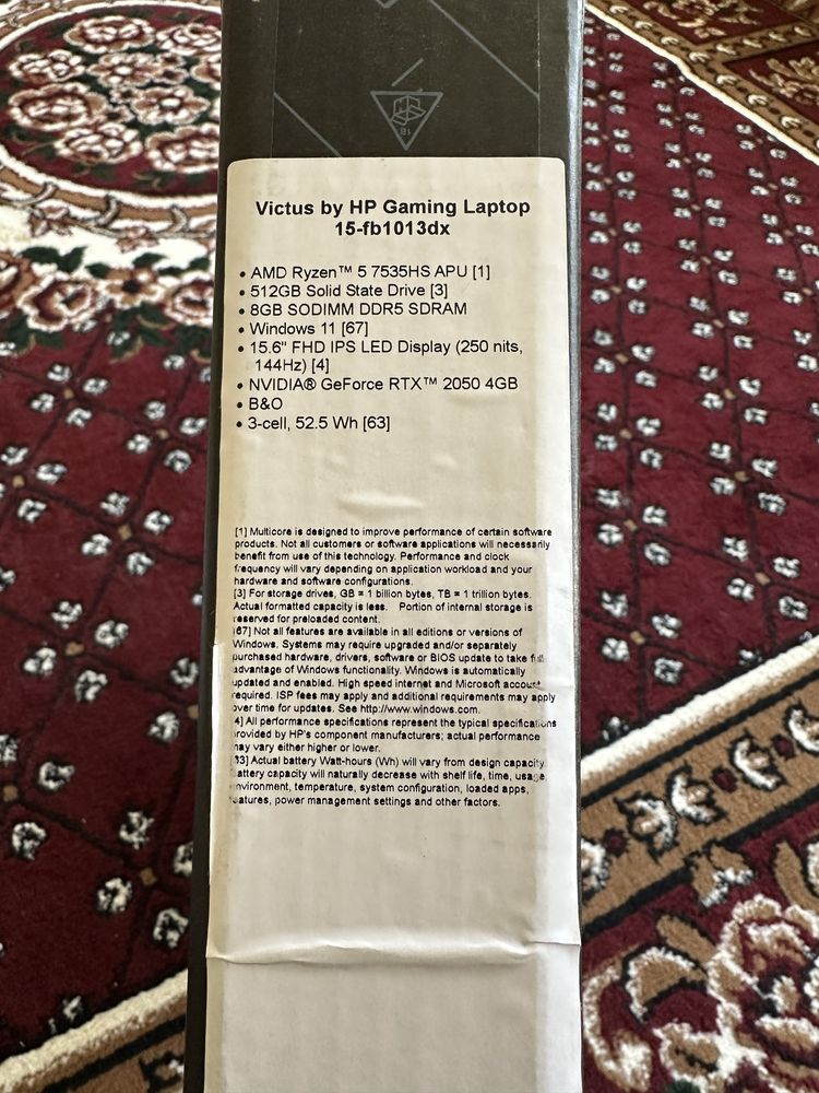 Hp Victus notbuk fulll, ideal javob gapga