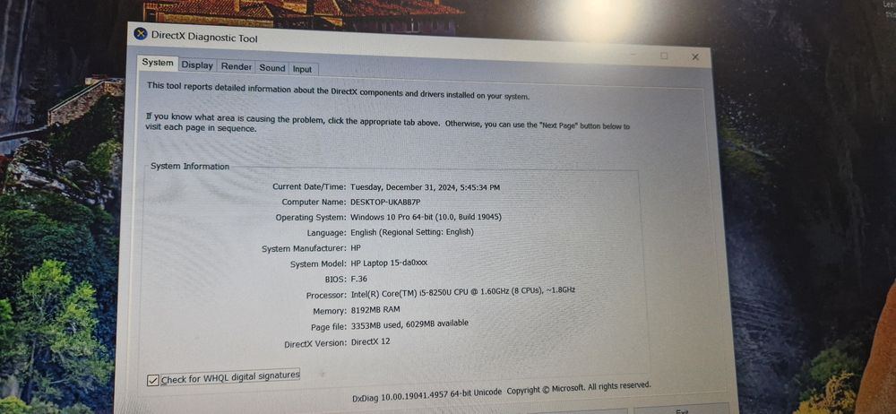 Laptop HP i5 ssd 100gb
