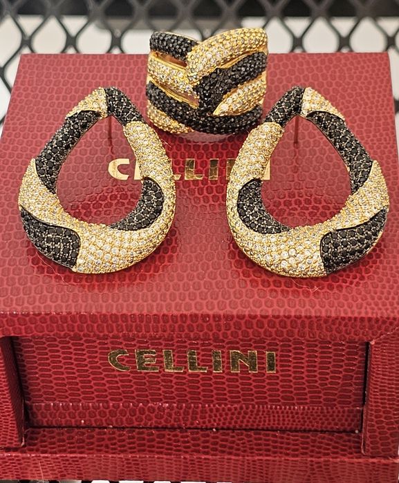 Set damă bijuterii nou superb bicolor