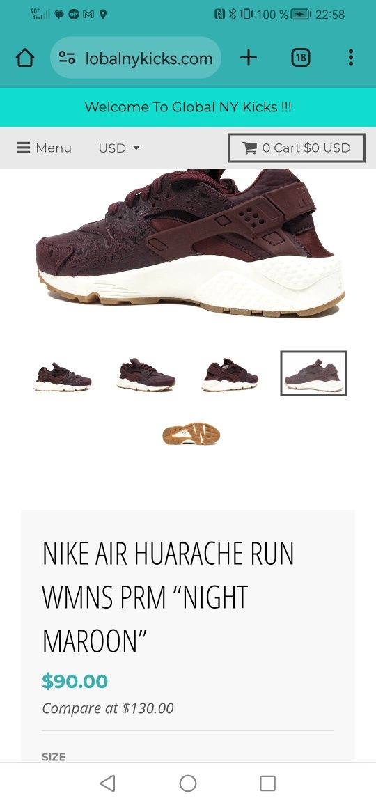 Nike Air Huarache Premium, piele, noi, 38