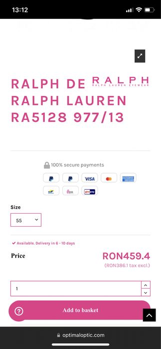 Ochelari soare Ralph Lauren (Chanel, Gucci)