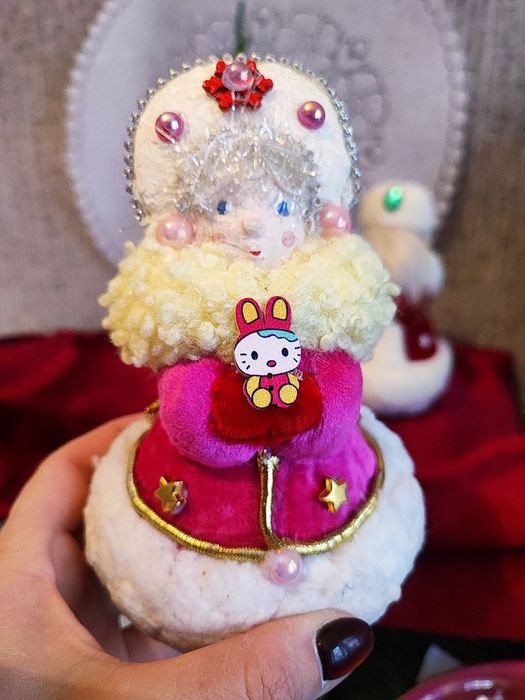 Дед мороз и Снегурочка пенопласт,СССР(реставрация-ручная работа) )