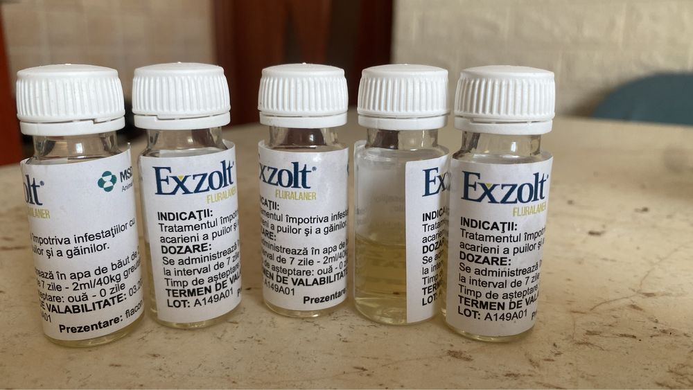 Exzolt 4ML  (pt. 80kg carne) solutie anti paduchi pasari
