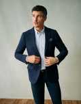 Sacou blazer slim 46 S premium Club Of Gents lana extrafina albastru