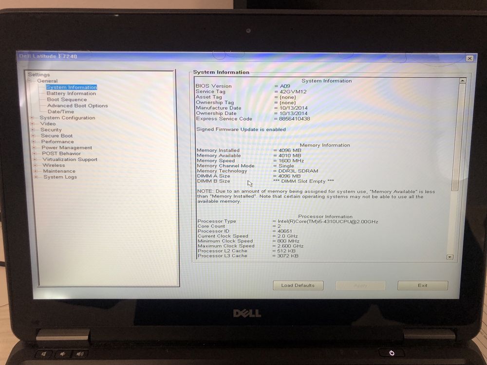 DELL E7240 гаранция