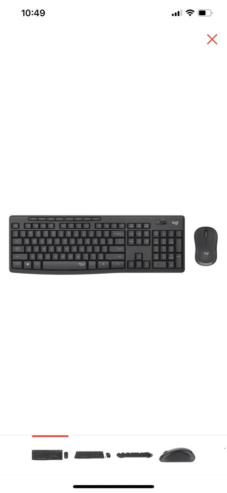 Клавиатура Logitech Silent Wireless Combo MK295 черный + мышь