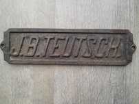 Placheta firma sigla metal J B Teutsch Sighisoara Transilvania veche