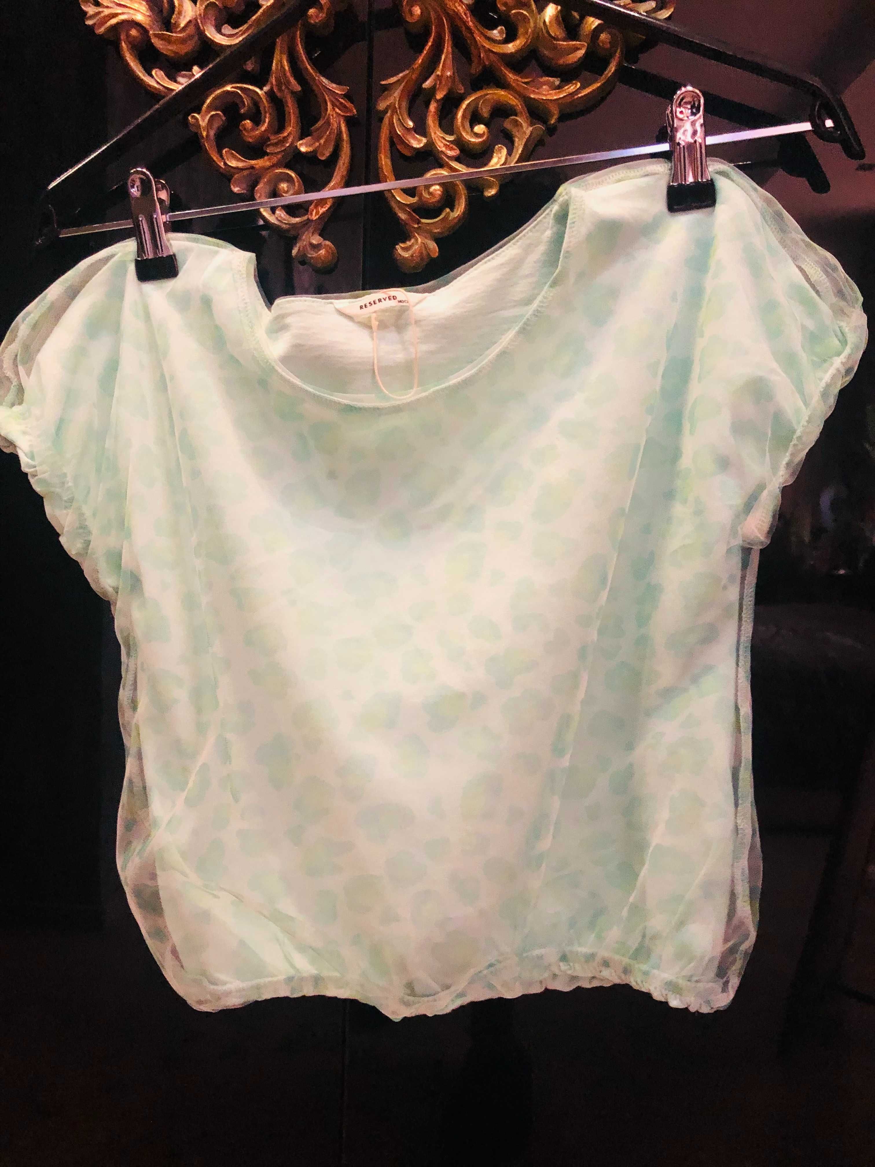 Top elegant tul si print leopard verde_NOUA_Reserved, fete 10-11 ani