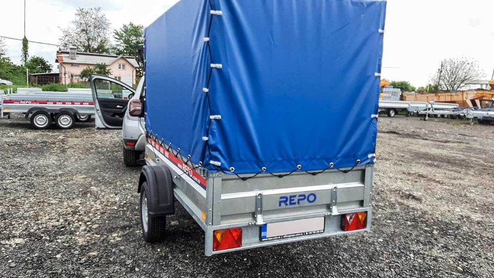 Remorca transport ATV 750 kg REPO , basculabila, carte RAR,, nr rosu