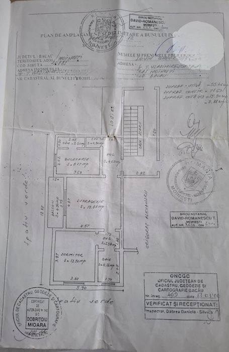Proprietar, vând ap. 2 camere,  et. 3, în Pripor, Moinești