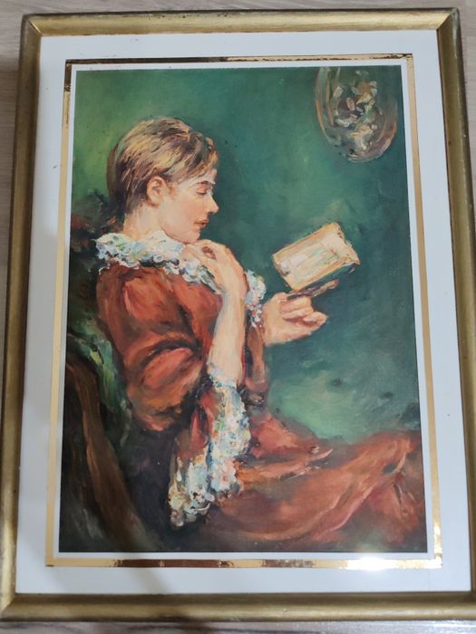 Tablou – Femeie citind, ulei pe pânză (înrămat)