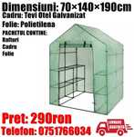Sera Solar Metal Gradina Balcon 4 Rafturi Flori Legume 70×140×190cm AG