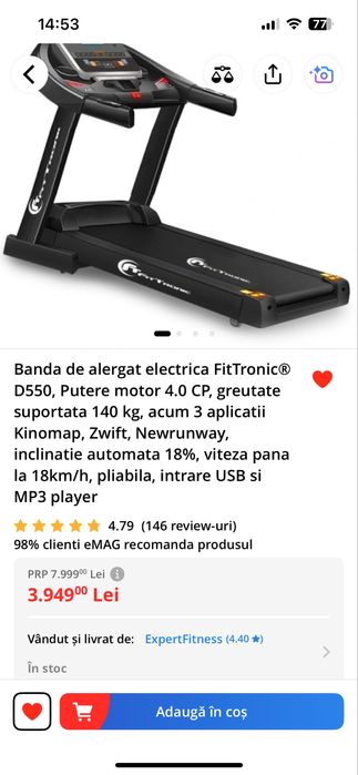Vand banda de alergat folosita de cateva ori