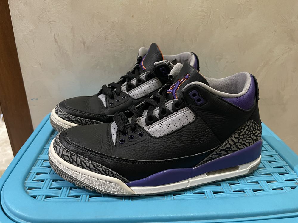 Nike Air Jordan 3 Retro Black Court Purple NBA MLB NFL Adidas Puma NHL