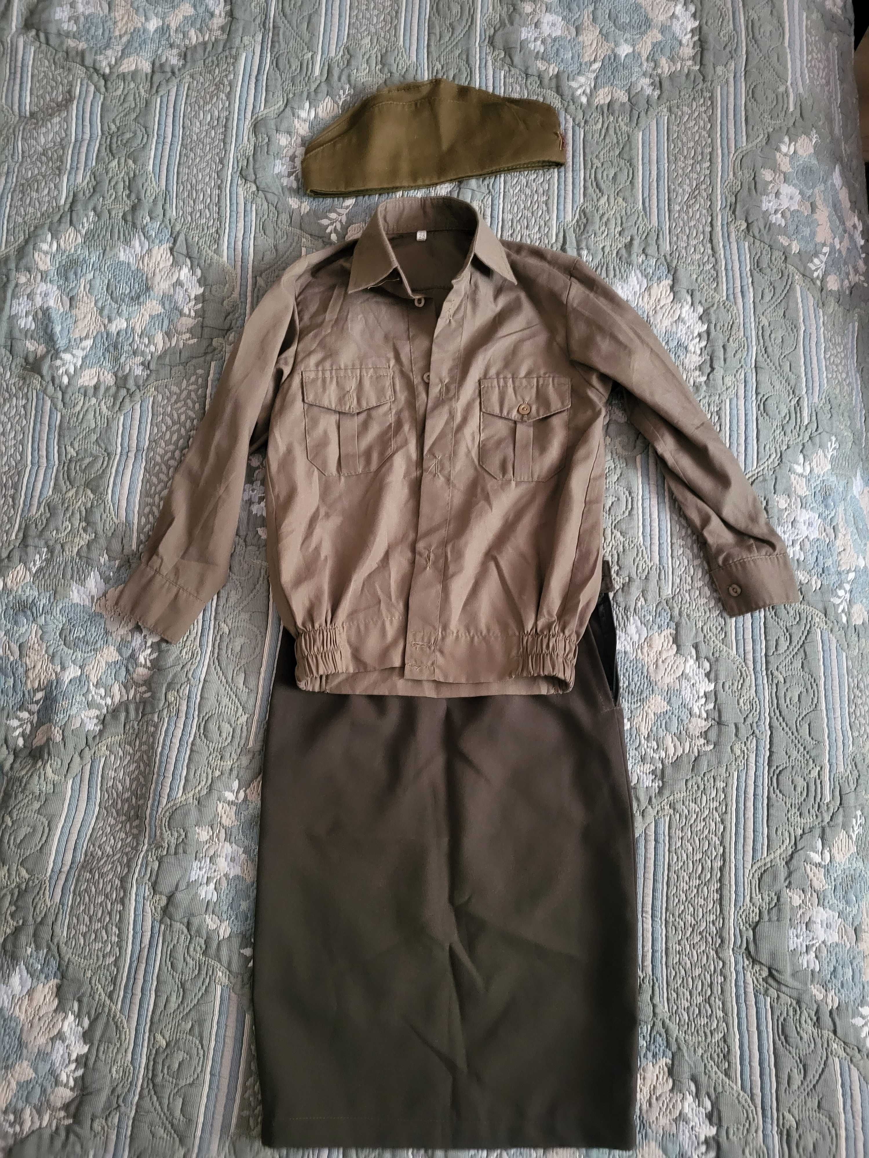 военная форма юбка+блузка+пилотка на рост 128