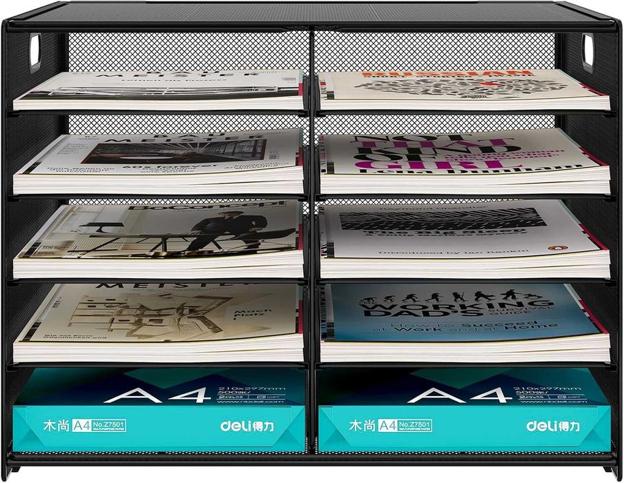 Organizator birou 10 compartimente A4,metalic BLACK,REDUS de la 300RON