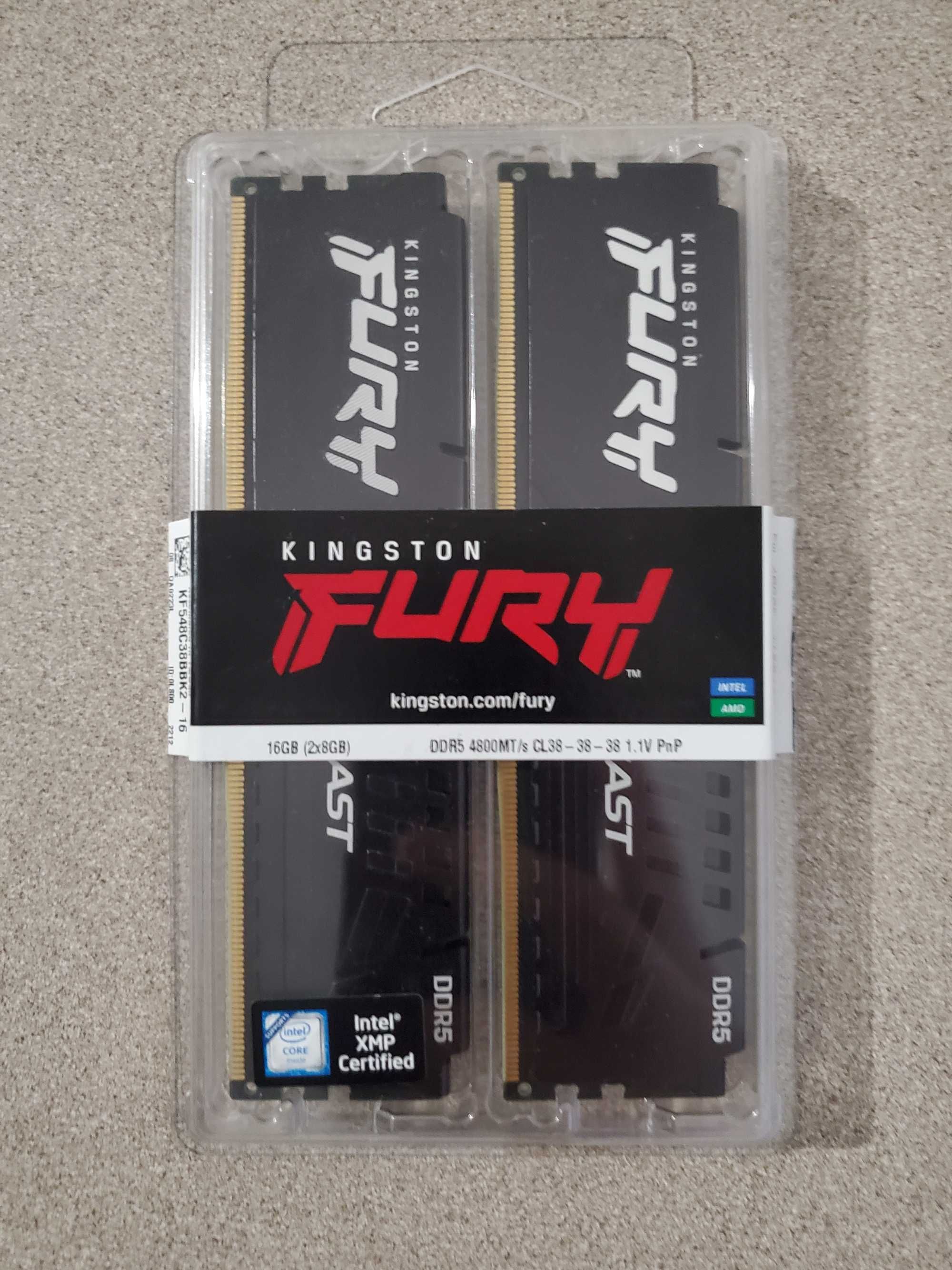 Memorie RAM DDR5 4800 16GB 2x8 Kingston fury beast