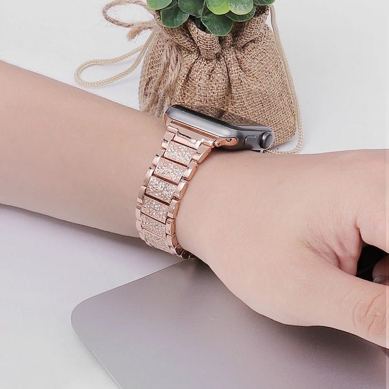 Метални каишки с камъчета за Apple Watch ULTRA/SE/11/10/9/8/7/6/5