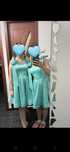 Rochie turcoaz cu funde