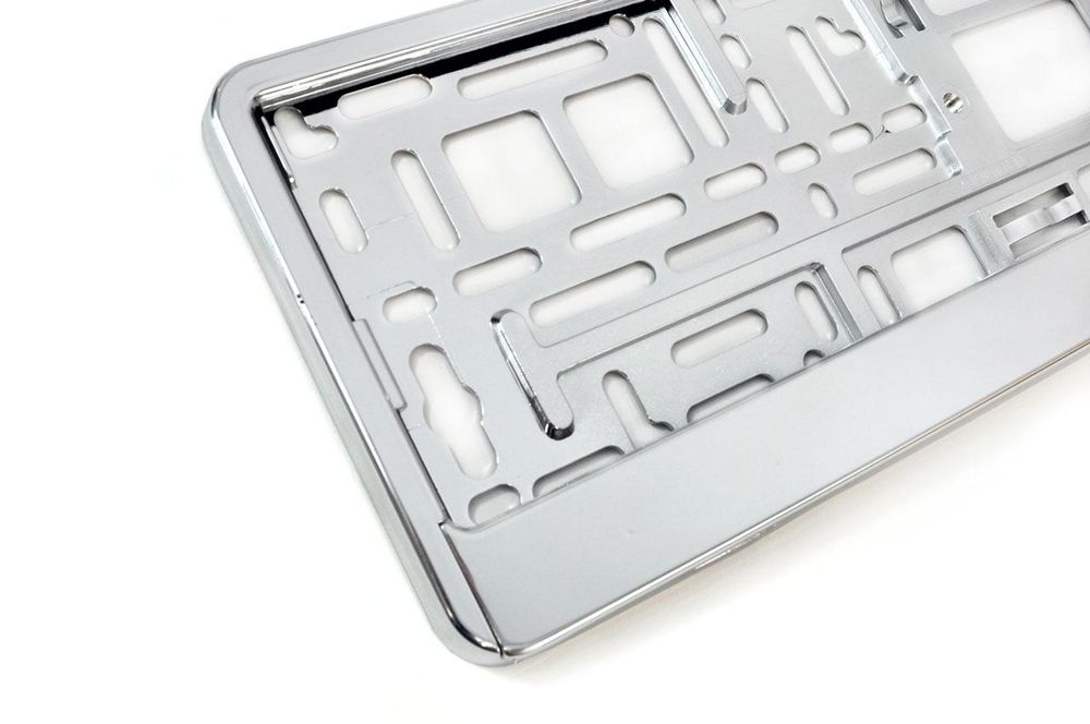 рамка за регистрационни номера - сребристо метализирана ...