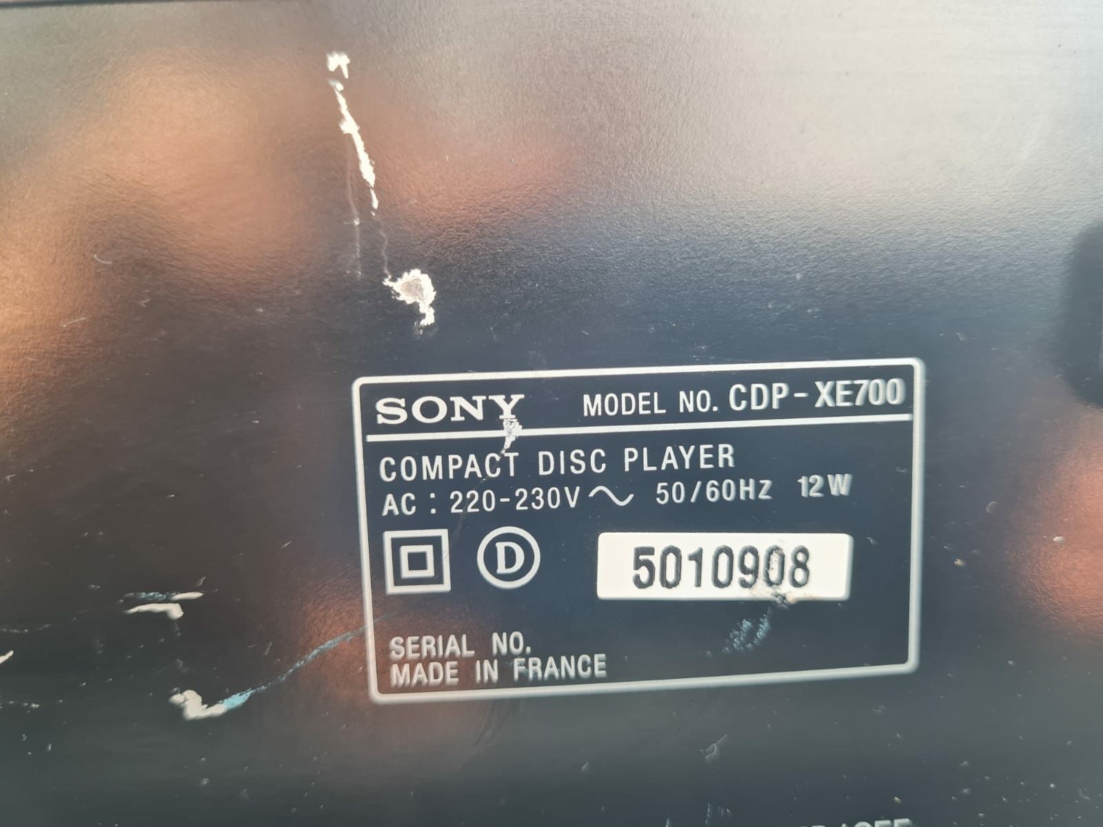 Cd player Sony CDP-XE700