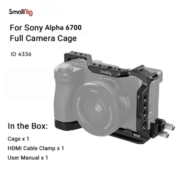 Sony a6700 body + small rig cage + dji mic 2 adapter