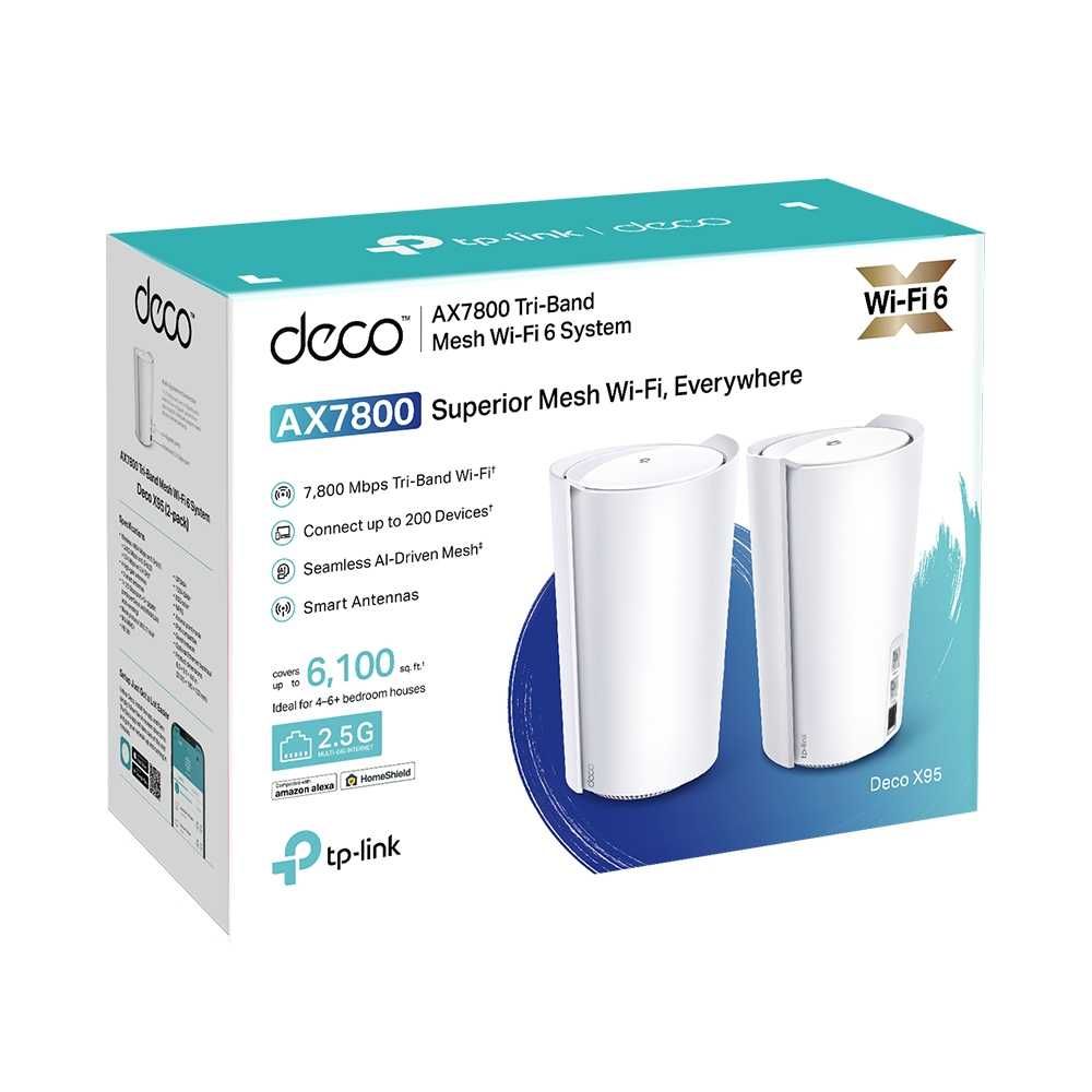 Роутер (Router) TP-Link Deco X95 (2-pack)/AX7800 Mesh Wi-Fi 6 System