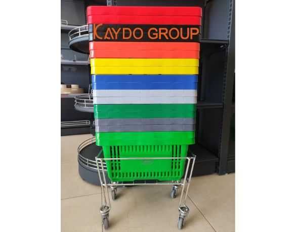 Нова ПВЦ зелена кошница за супермаркет, пазаруване в магазин -  22L