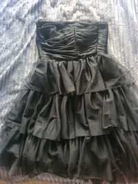 Чёрное шифоновое платье
