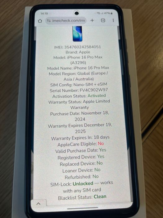 Iphone 16 Pro Max Neverlocked Full Box