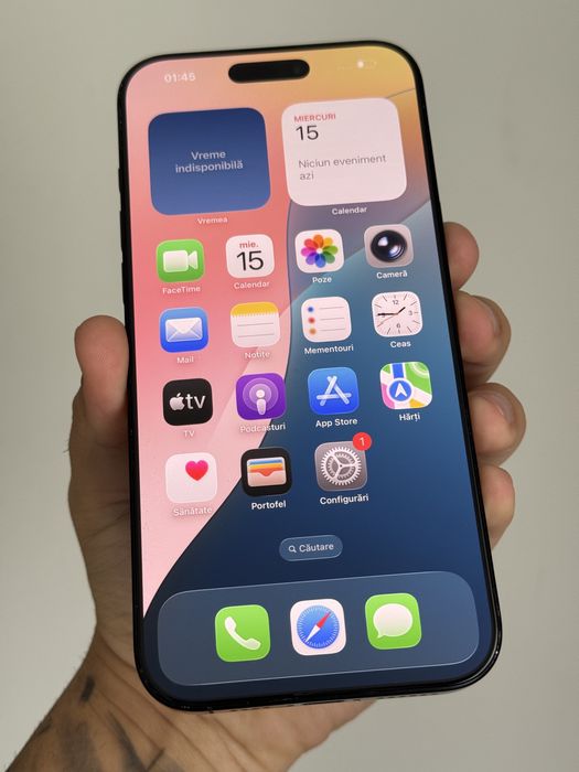 Apple iPhone 16 Pro Max, 256GB, 5G, Black Titanium / 100%Batt 2Cicluri