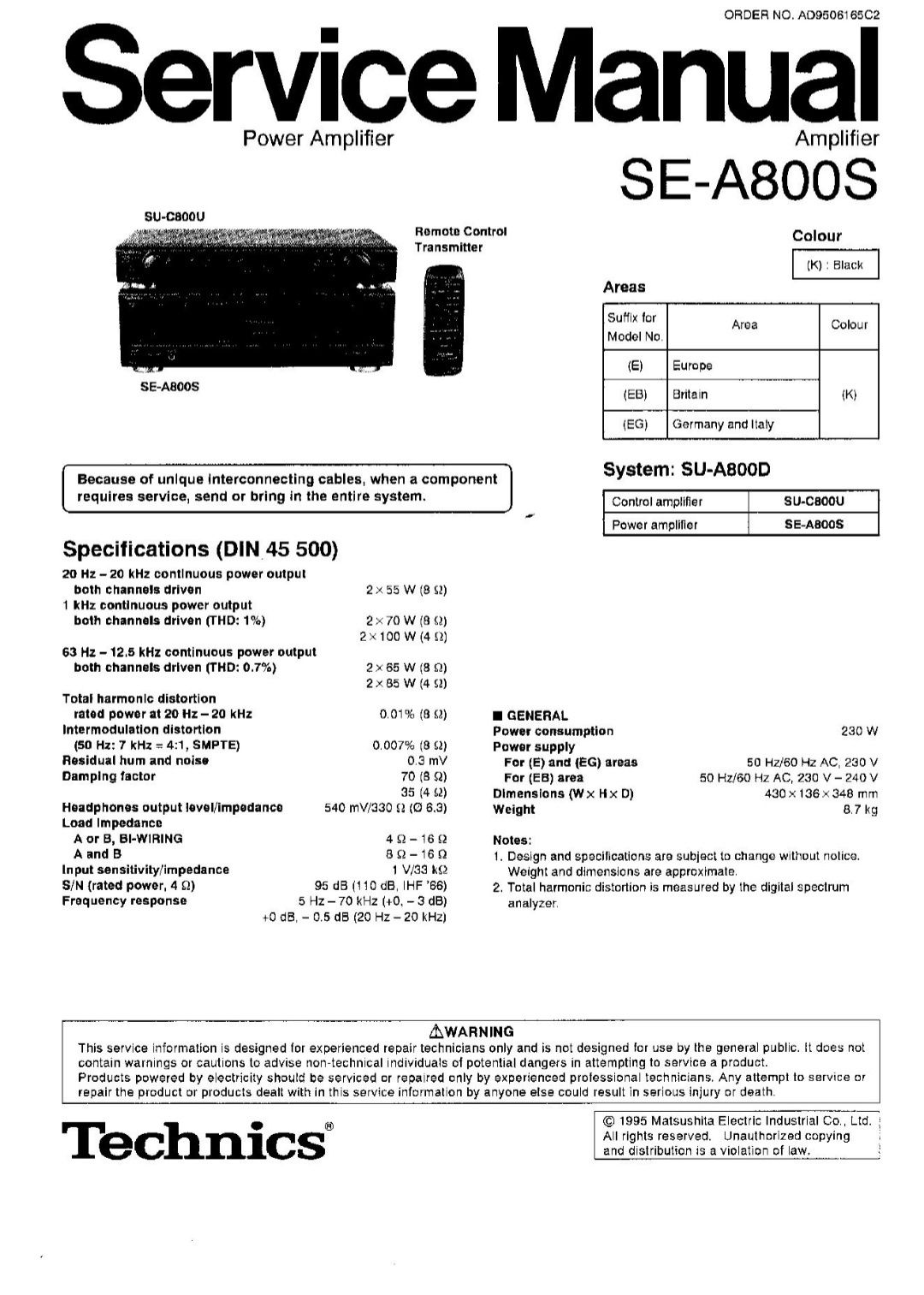Technics SE-A800S Hi-Fi усилитель