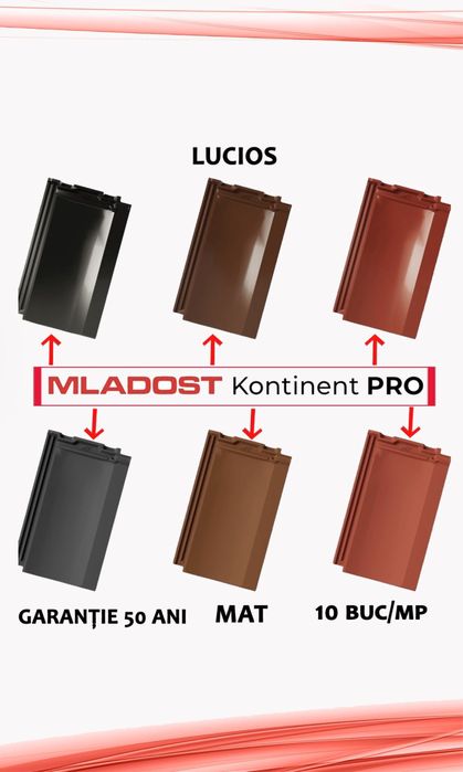 Tigla Ceramica Colorata Teracota 10-12 buc / mp