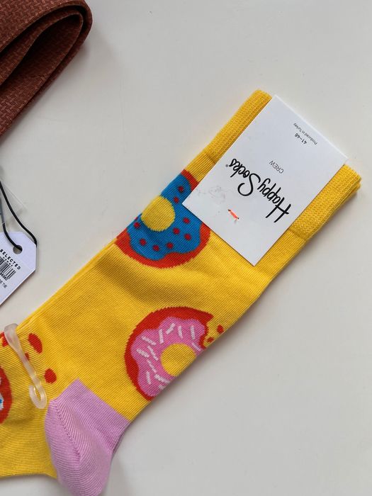 Нова мъжка слим вратовръзка Selected & подарък нови чорапи Happy socks