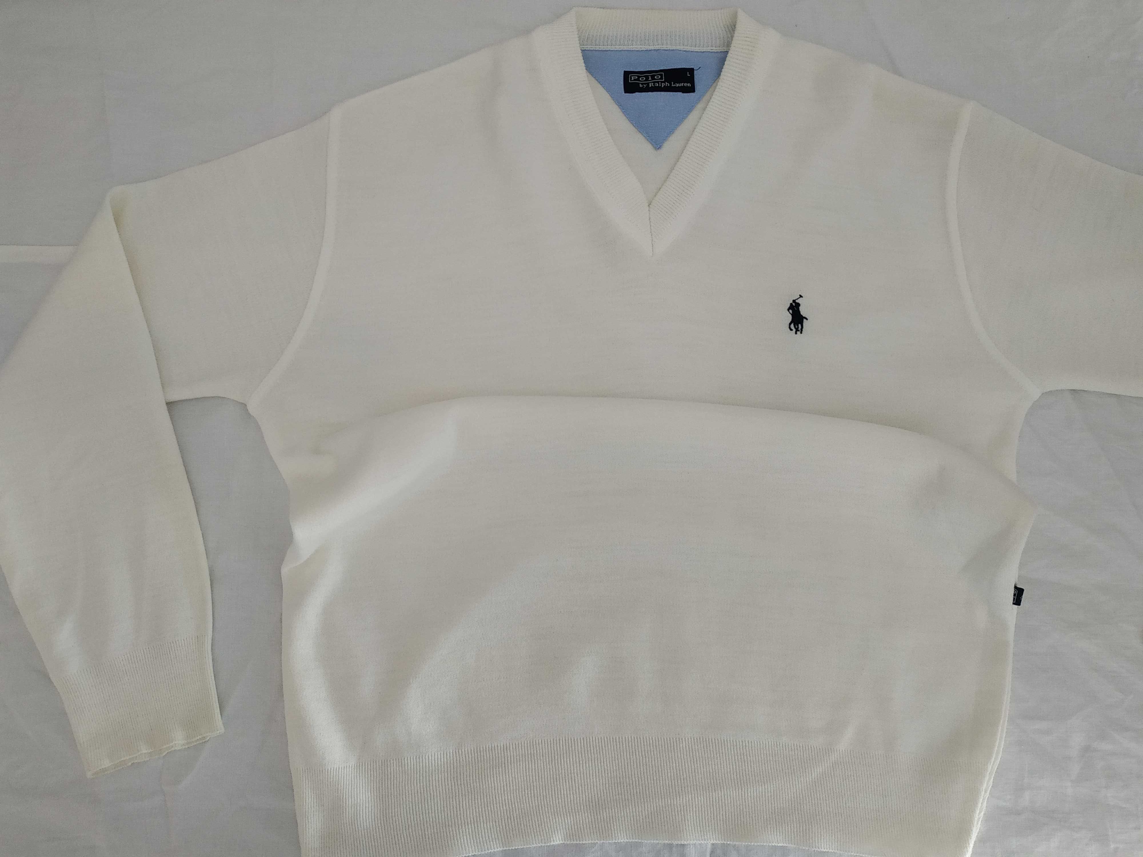Pulover, bluza Polo by Ralph Lauren, mărimea L - XL, alba, bărbați