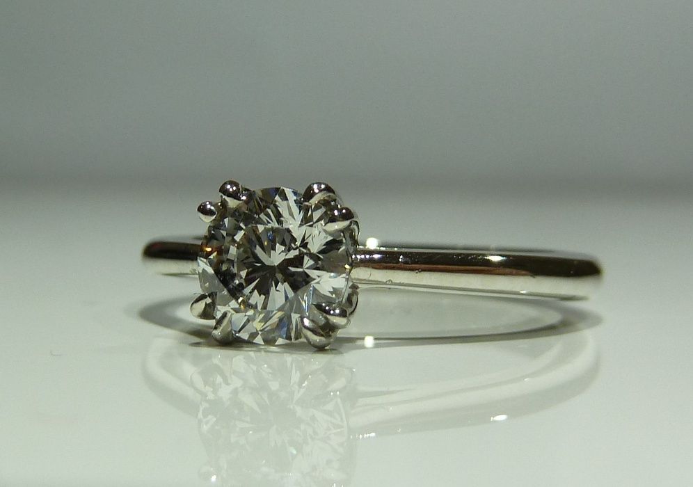 Inel logodna platina diamant 0.72ct