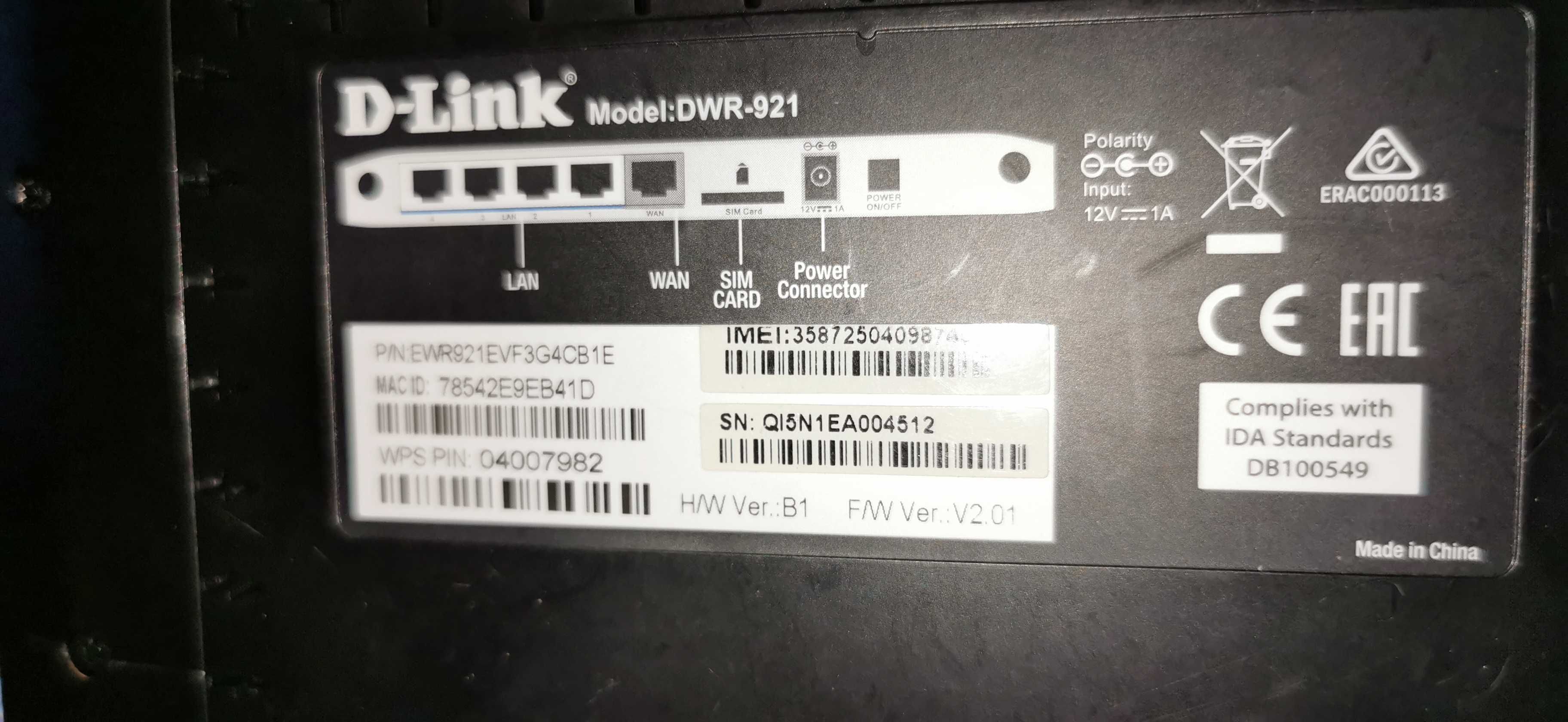 Router Wireless D-link DWR-921, 4G LTE/HSPA