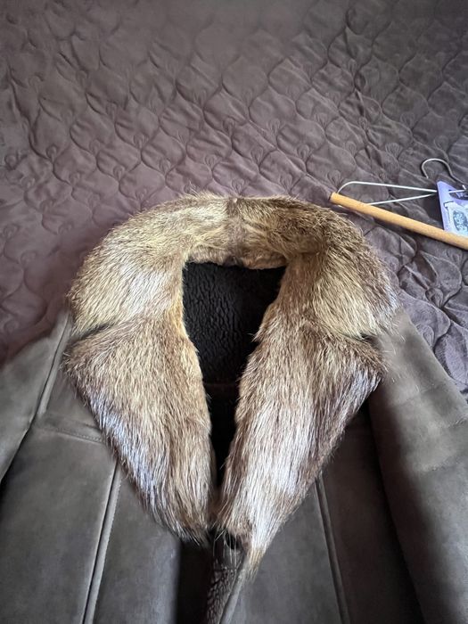 cojoc bărbătesc din miel, guler nutrie