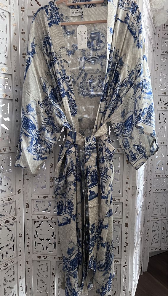 Kimono Lung Toile Blue One Hundred Stars